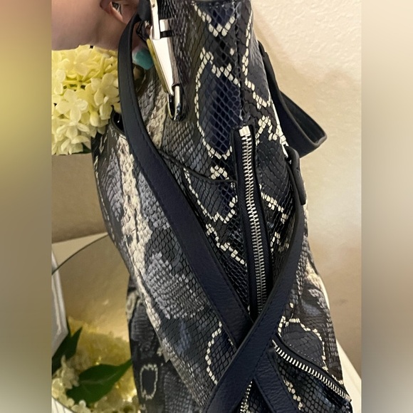 Vince Camuto Snake Embossed Leather Tote -Emely BLUE MULTI - Picture 6 of 16